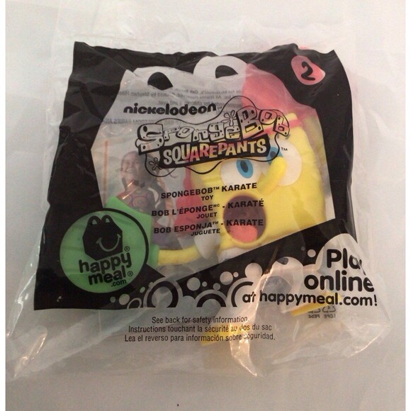 SPONGEBOB SQUAREPANTS Karate Collectible McDonalds Toy #2 Action Figure 2012 - Picture 2 of 3